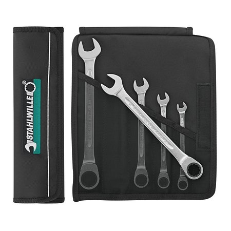 STAHLWILLE TOOLS Set: Combination ratcheting Wrenchs OPEN-RATCH 5-pcs. 96401705